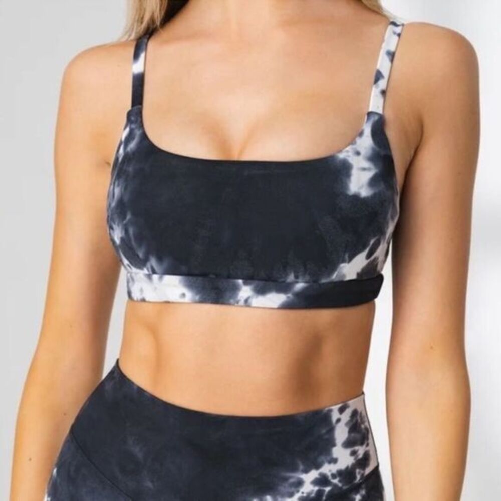 Vitality Balance Athletica Women's S Ignite Sports Bra Avalanche Black Tie Dye